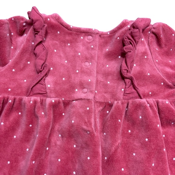 Janie and Jack Winter Bundle Lot 3-6 Mo Pink Velvet Romper and Leggings - Picture 5 of 10